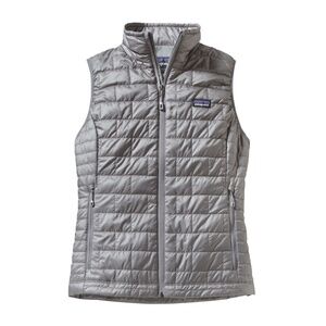 * Patagonia Light Nano Puff Feather Grey Gray Womens Vest Small S EUC Full Zip *